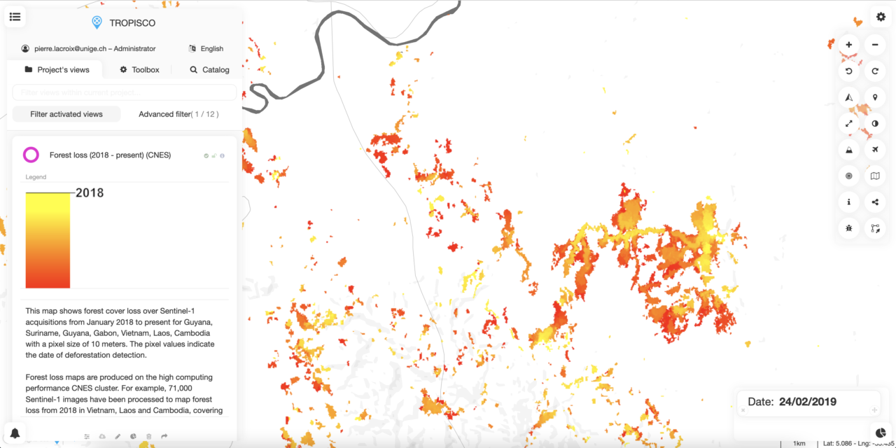 New MapX layer showing live deforestation data on 7 countries